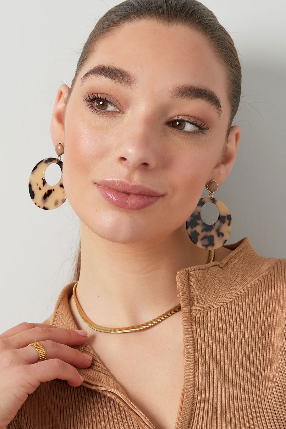 Collana piatta con stampa - Colore oro-6.0MM Immagine7